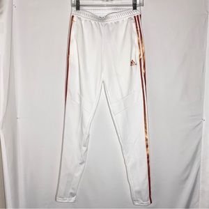 Adidas White and Bronze Tiro Pants